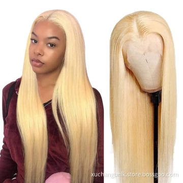 Uniky 613 Blonde HD Full Lace Wigs Raw Virgin Human Hair Lace Front Wig for Black Women Peruvian 360 Lace Closure Frontal Wigs